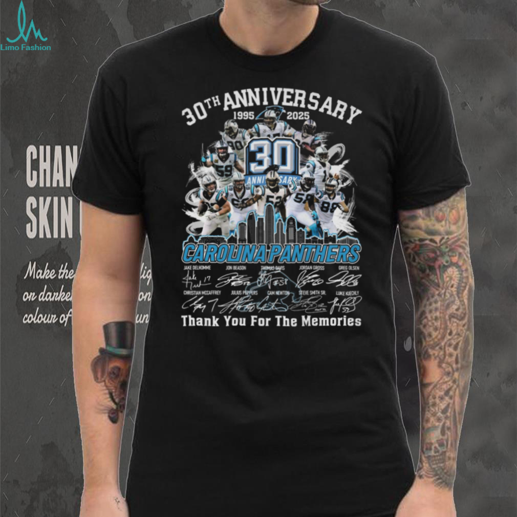 Carolina Panthers 30th Anniversary 1995 2025 Thank You for the Memories Long Sleeve Shirt Carolina Panthers 30th Anniversary 1995 2025 Thank You for the Memories Long Sleeve Shirt