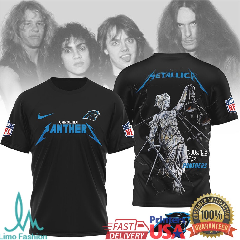 Carolina Panthers Official NFL Metallica 3D Shirt Carolina Panthers Official NFL Metallica 3D Shirt