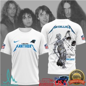 Carolina Panthers Official NFL Metallica 3D Shirt