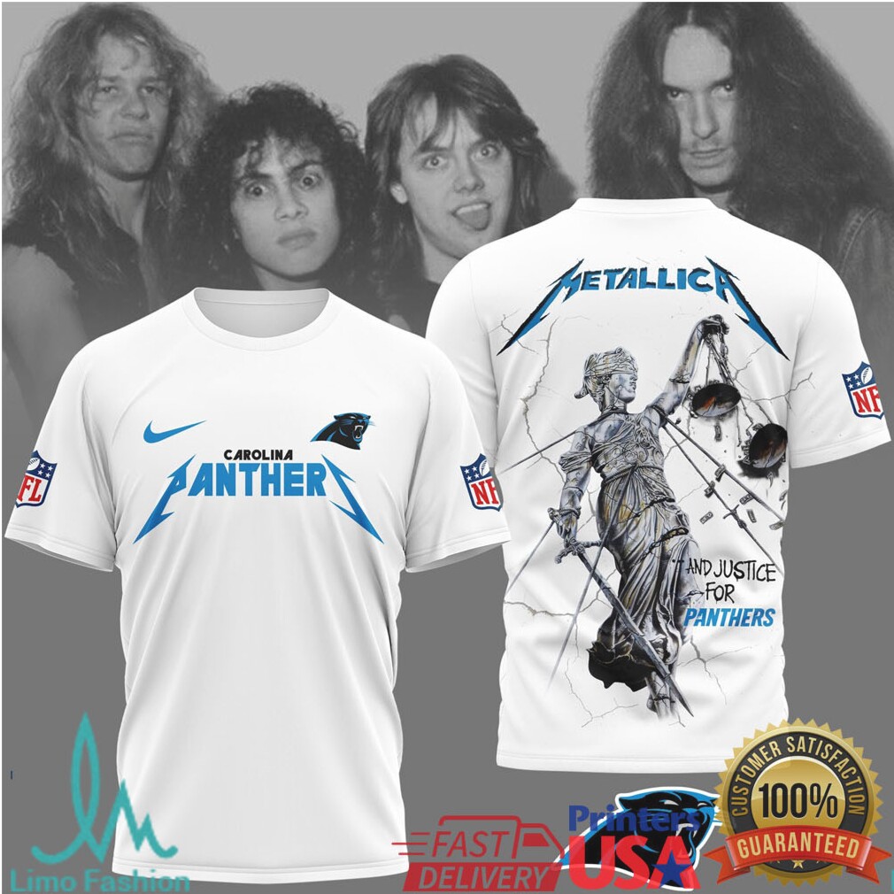 Carolina Panthers Official NFL Metallica 3D Shirt Carolina Panthers Official NFL Metallica 3D Shirt
