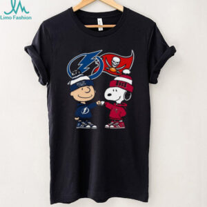 Charlie Brown & Snoopy Tampa Bay Lightning & Buccaneers Fist Bump Shirt