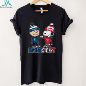 Charlie Brown and Snoopy x Kansas City Royals and Kansas City Chiefs logo shirt