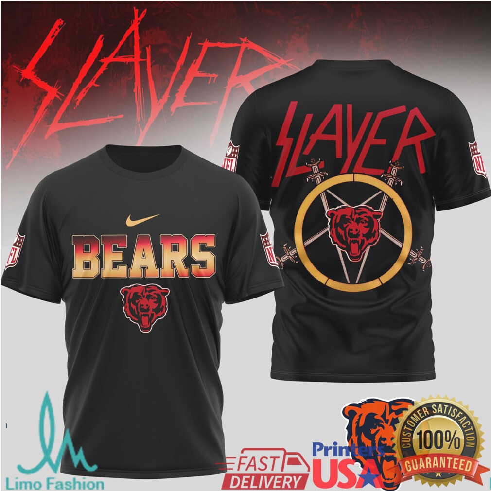 Chicago Bears Official NFL Slayer 3D Shirt Chicago Bears Official NFL Slayer 3D Shirt