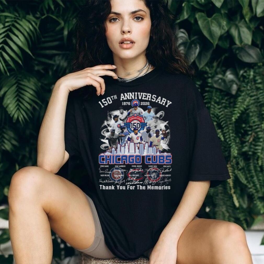 Chicago Cubs 150th Anniversary 1876 2026 Players Signatures Thank You For The Memories T Shirt Chicago Cubs 150th Anniversary 1876 2026 Players Signatures Thank You For The Memories T Shirt