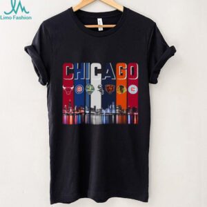 Chicago Sports City Skyline T Shirt Recovered