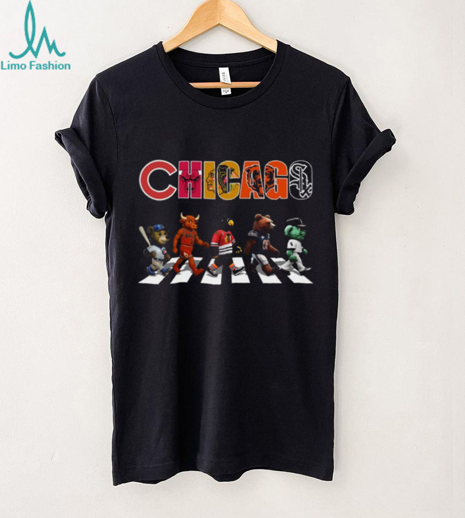 Chicago Sports Mascots Abbey Road Parody T Shirt Recovered Chicago Sports Mascots Abbey Road Parody T Shirt Recovered