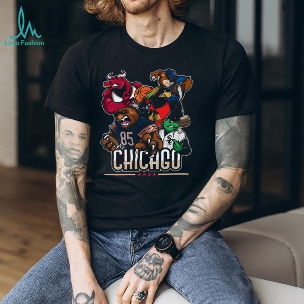 Chicago Sports Mascots Unite T Shirt Recovered Chicago Sports Mascots Unite T Shirt Recovered