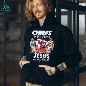 Chiefs In My Veins Jesus In My Heart Christian Fan Apparel Kansas City Chiefs T shirt