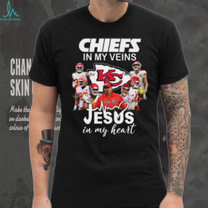 Chiefs In My Veins Jesus In My Heart Christian Fan Apparel Kansas City Chiefs T shirt