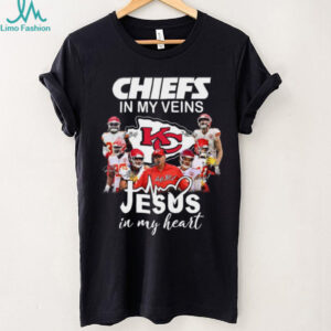 Chiefs In My Veins Jesus In My Heart Christian Fan Apparel Kansas City Chiefs T shirt