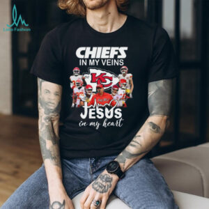 Chiefs In My Veins Jesus In My Heart Christian Fan Apparel Kansas City Chiefs T shirt