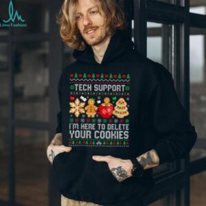 Christmas Tech Support Here to Delete Cookies Ugly Xmas T Shirt