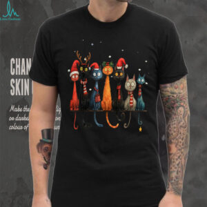 Christmas Whimsical Mid Century Modern Look Cats 50& 60s T Shirt