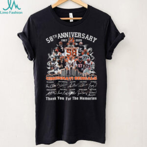 Cincinnati Bengals 58th Anniversary 1967 2025 Thank You For The Memories T ShirtCincinnati Bengals 58th Anniversary 1967 2025 Thank You For The Memories T Shirt