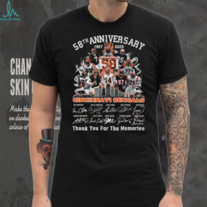 Cincinnati Bengals 58th Anniversary 1967 2025 Thank You For The Memories T ShirtCincinnati Bengals 58th Anniversary 1967 2025 Thank You For The Memories T Shirt