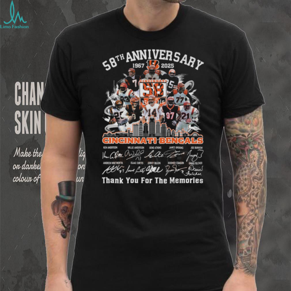 Cincinnati Bengals 58th Anniversary 1967 2025 Thank You For The Memories T ShirtCincinnati Bengals 58th Anniversary 1967 2025 Thank You For The Memories T Shirt Cincinnati Bengals 58th Anniversary 1967 2025 Thank You For The Memories T ShirtCincinnati Bengals 58th Anniversary 1967 2025 Thank You For The Memories T Shirt