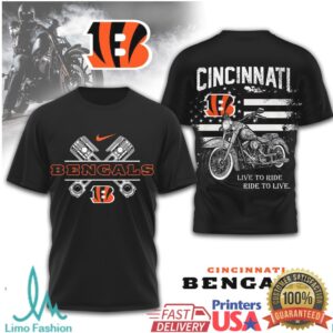 Cincinnati Bengals Official NFL Biker 3D Shirt