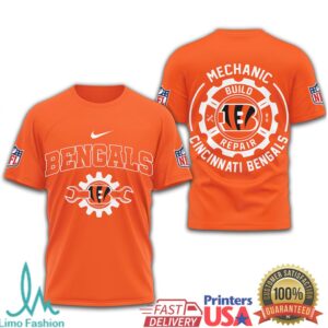 Cincinnati Bengals Official NFL Mechanic 3D Shirt Cincinnati Bengals Official NFL Mechanic 3D Shirt