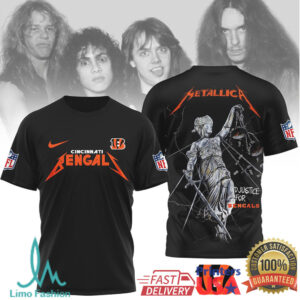 Cincinnati Bengals Official NFL Metallica 3D Shirt