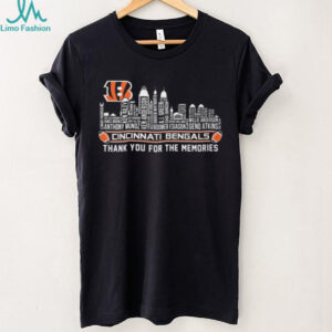 Cincinnati Bengals Skyline Player Names Thank You For The Memories T Shirt Cincinnati Bengals Skyline Player Names Thank You For The Memories T Shirt