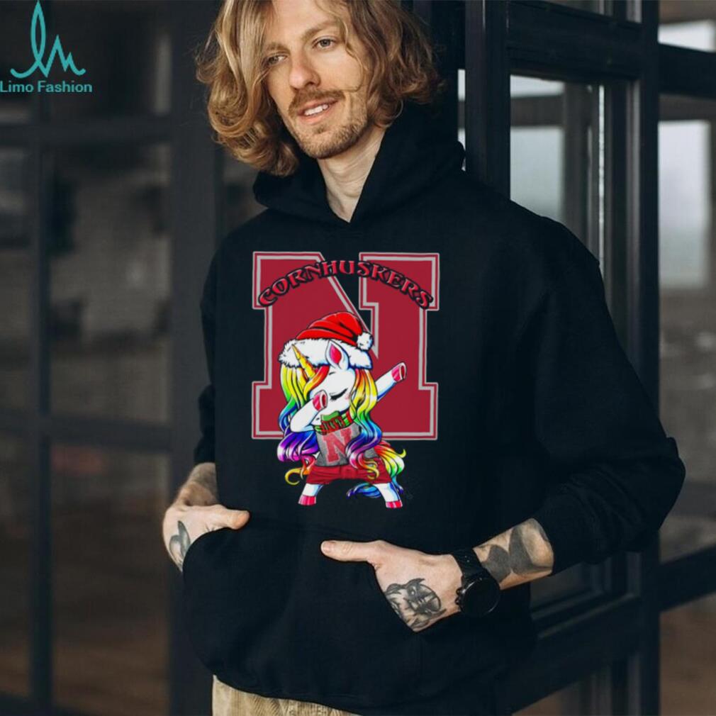 Classic Nebraska Cornhuskers Football X Unicorn Santa Hat Dabbing Merry Christmas T Shirt Classic Nebraska Cornhuskers Football X Unicorn Santa Hat Dabbing Merry Christmas T Shirt