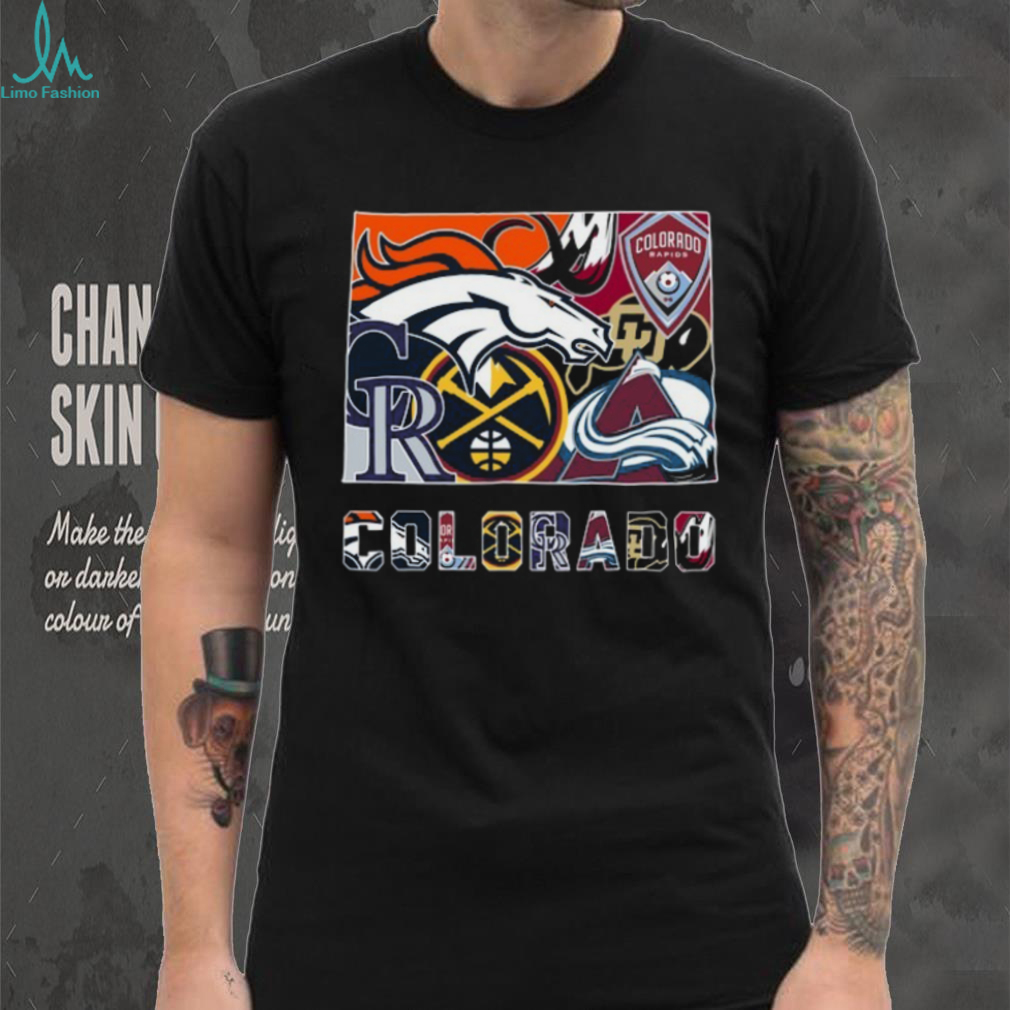 Colorado Professional Sports Teams Mashup T Shirt Recovered Colorado Professional Sports Teams Mashup T Shirt Recovered