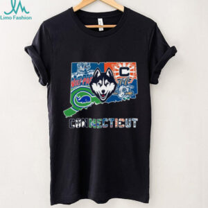 Connecticut Huskies & Sports Teams Map Logo T Shirt