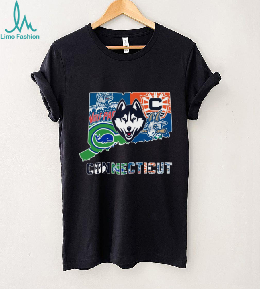 Connecticut Huskies & Sports Teams Map Logo T Shirt Connecticut Huskies & Sports Teams Map Logo T Shirt
