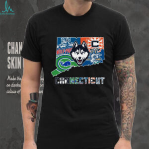 Connecticut Huskies & Sports Teams Map Logo T Shirt