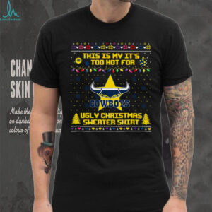 Dallas Cowboys Men's Black It's Too Hot For Sweater Ugly Christmas T Shirt