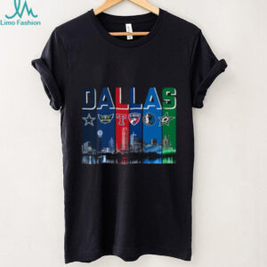Dallas Skyline Sports Mashup T Shirt Big D Team Spirit Tee
