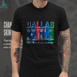 Dallas Skyline Sports Mashup T Shirt Big D Team Spirit Tee