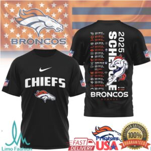 Denver Broncos Official NFL 2025 Schedule 3D Shirt
