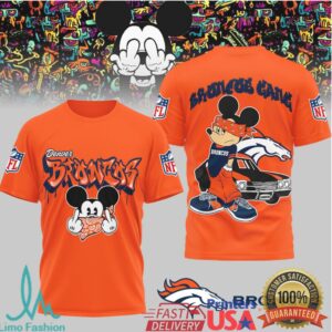 Denver Broncos Official NFL Gangsta Mickey 3D Shirt Denver Broncos Official NFL Gangsta Mickey 3D Shirt