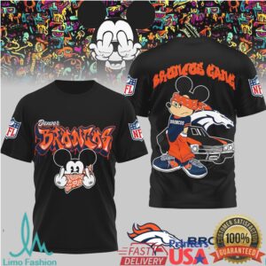 Denver Broncos Official NFL Gangsta Mickey 3D Shirt