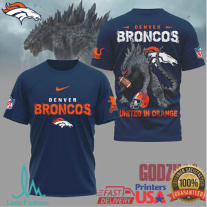 Denver Broncos Official NFL Godzilla Football Shirt