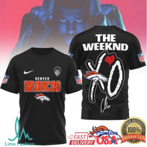 Denver Broncos Official NFL The Weeknd 3D Shirt