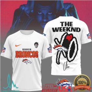 Denver Broncos Official NFL The Weeknd 3D Shirt