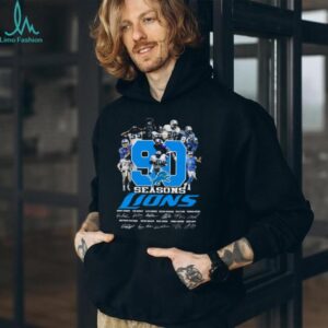 Detroit Lions 90 Seasons All Team Signatures T Shirt