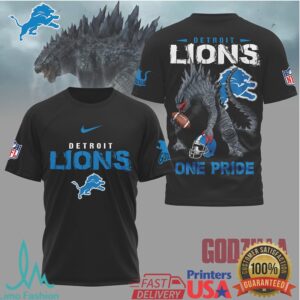 Detroit Lions Official NFL Godzilla Football Shirt Detroit Lions Official NFL Godzilla Football Shirt