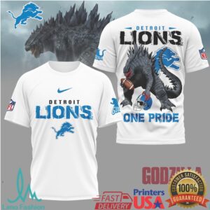 Detroit Lions Official NFL Godzilla Football Shirt