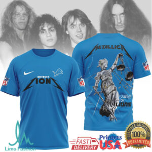 Detroit Lions Official NFL Metallica 3D Shirt Detroit Lions Official NFL Metallica 3D Shirt