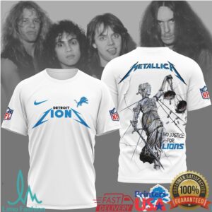 Detroit Lions Official NFL Metallica 3D Shirt