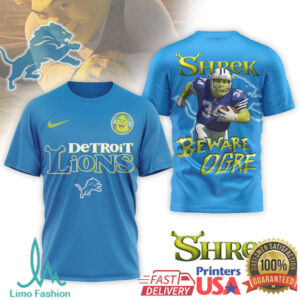 Detroit Lions Official NFL Shrek 3D Shirt Detroit Lions Official NFL Shrek 3D Shirt