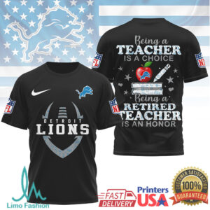 Detroit Lions Official NFL Teacher Honor 3D Shirt