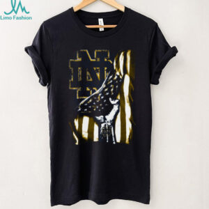 Distressed American Flag Notre Dame Fighting Irish T Shirt