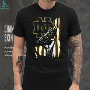 Distressed American Flag Notre Dame Fighting Irish T Shirt