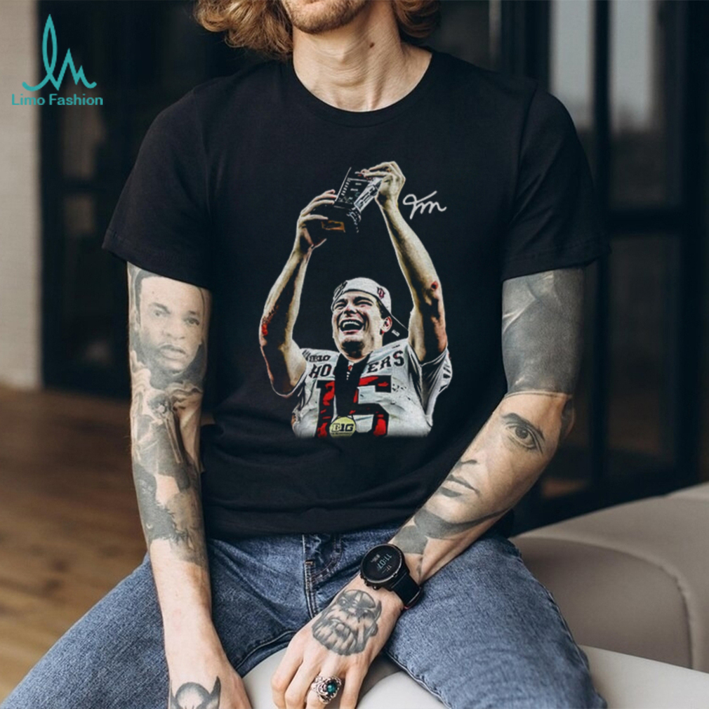Fernando Mendoza Indiana Hoosiers celebration Football signature shirt Fernando Mendoza Indiana Hoosiers celebration Football signature shirt