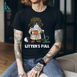 Funny Cat Litter’s Full Parody Cat Lovers Coffee Humor Quote T Shirt