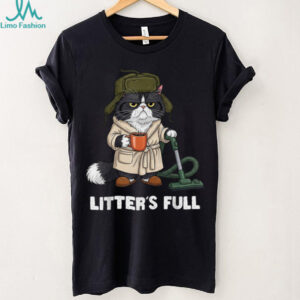 Funny Cat Litter’s Full Parody Cat Lovers Coffee Humor Quote T Shirt